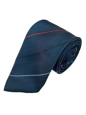 Jsaco Men's Blue Stripe Silk Made in Italy Necktie Tie